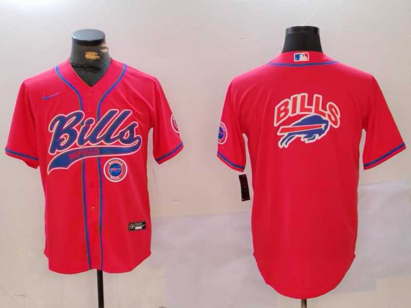 Mens Buffalo Bills big logo Team Big logo Cool Base Stitched Baseball Jersey